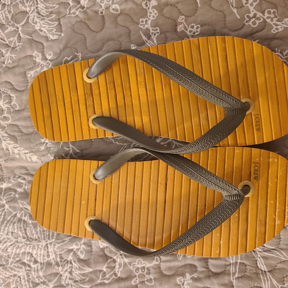 JCREW bamboo flip-flops